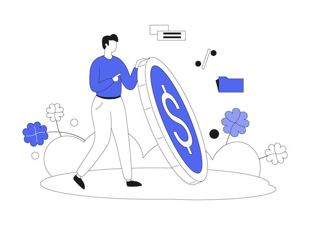 Vector a man is holding a large blue letter s with the letter s on it