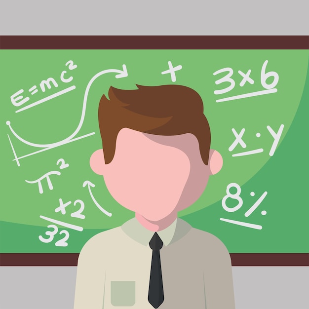 Vector man profession teacher
