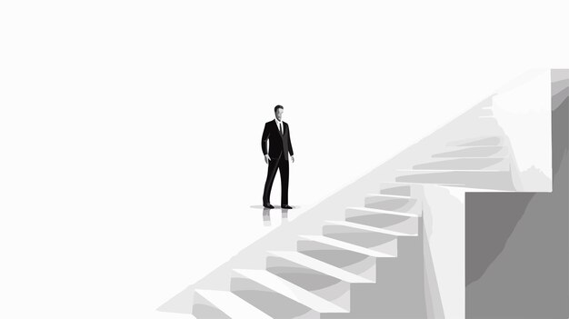 Vector a man in a suit stands on a white line