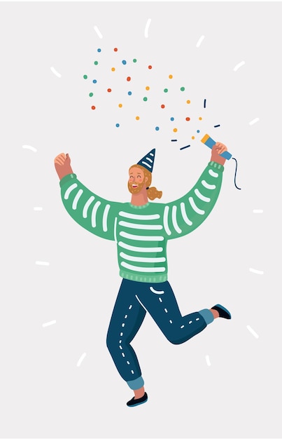 Vector man with cracker