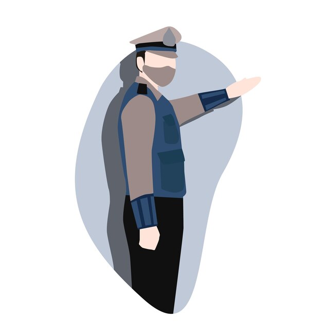 Vector a man with a hat and a hat is pointing to the right.