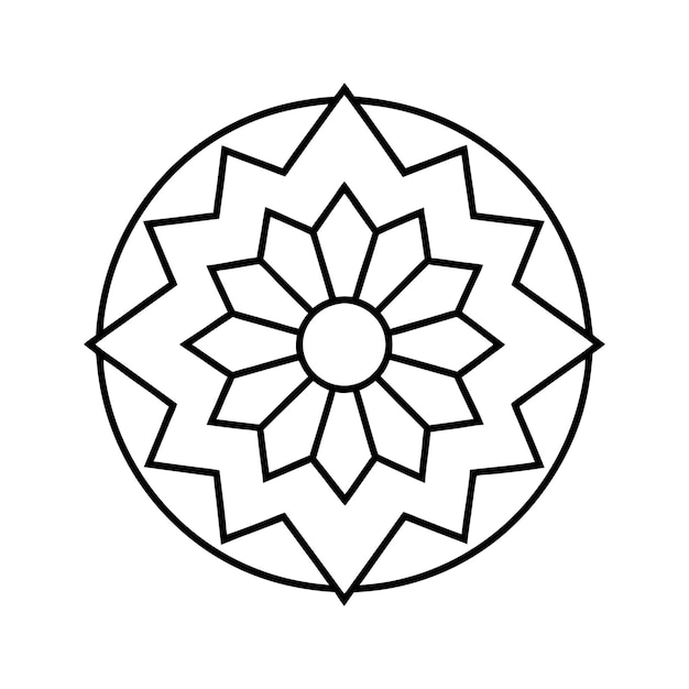 Vector mandala line art vector for coloring page