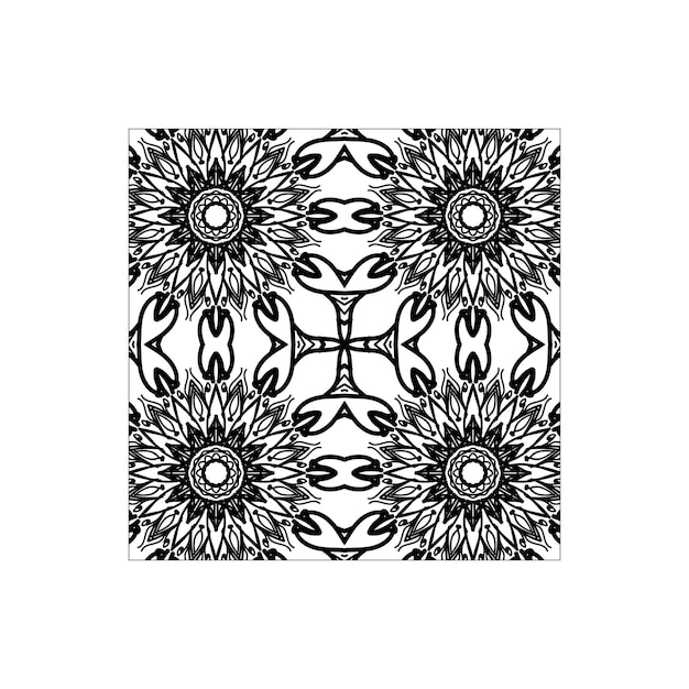 Vector mandala seamless pattern floral ornament