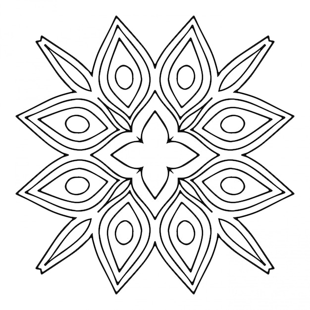 Vector mandala. simple lineart, decorative element.