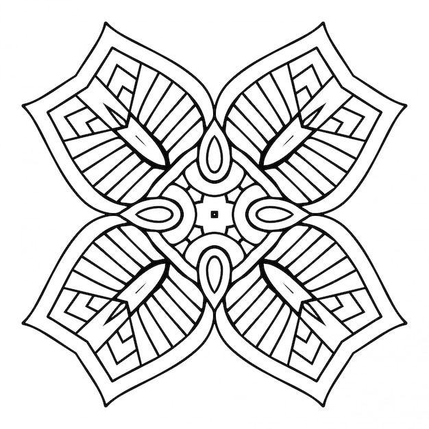 Vector mandala. simple lineart, decorative element.