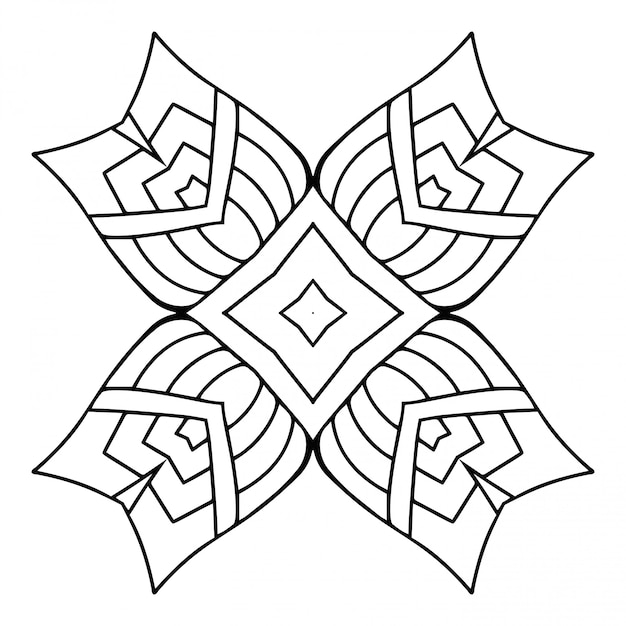 Vector mandala. simple lineart, decorative element.