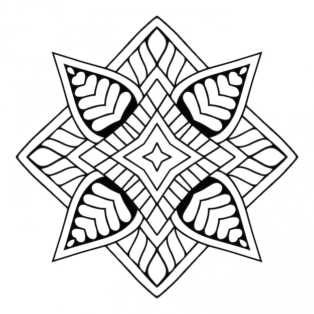 Vector mandala. simple lineart, decorative element.
