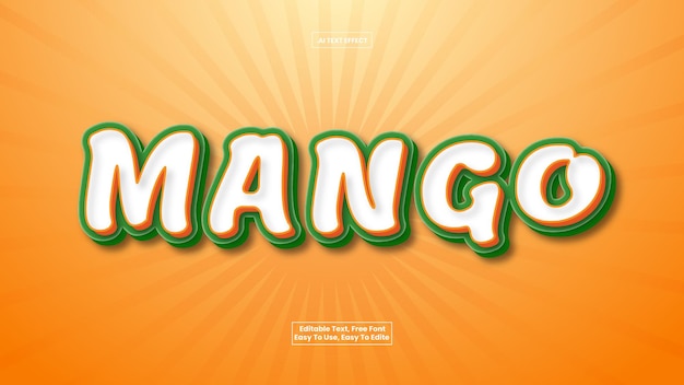 Vector mango 3d text effect