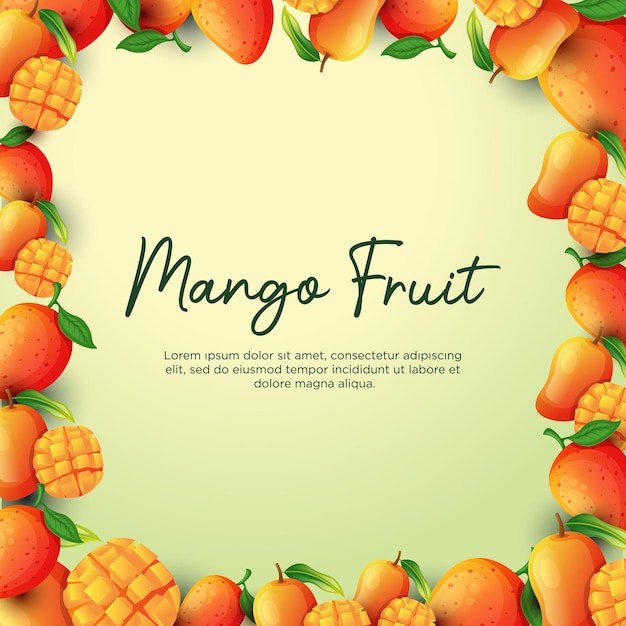 Vector mango fruit frame background design