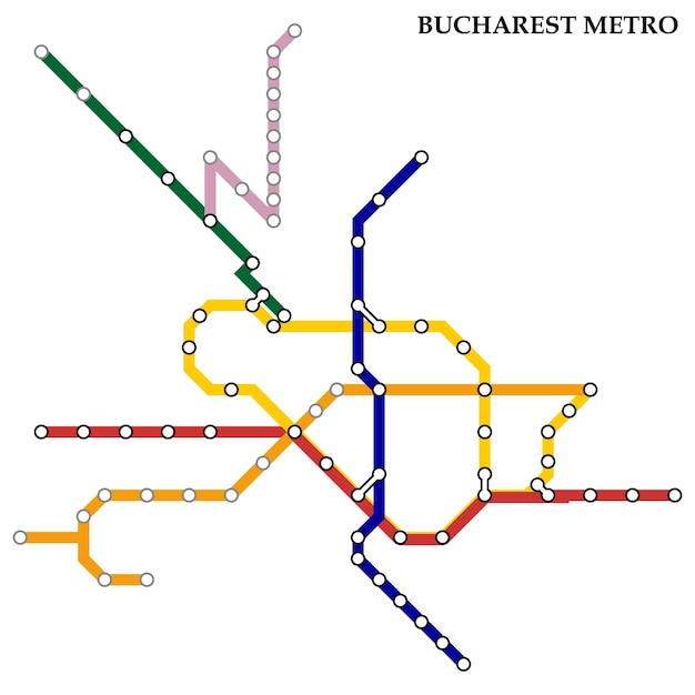 Vector map of the bucharest metro