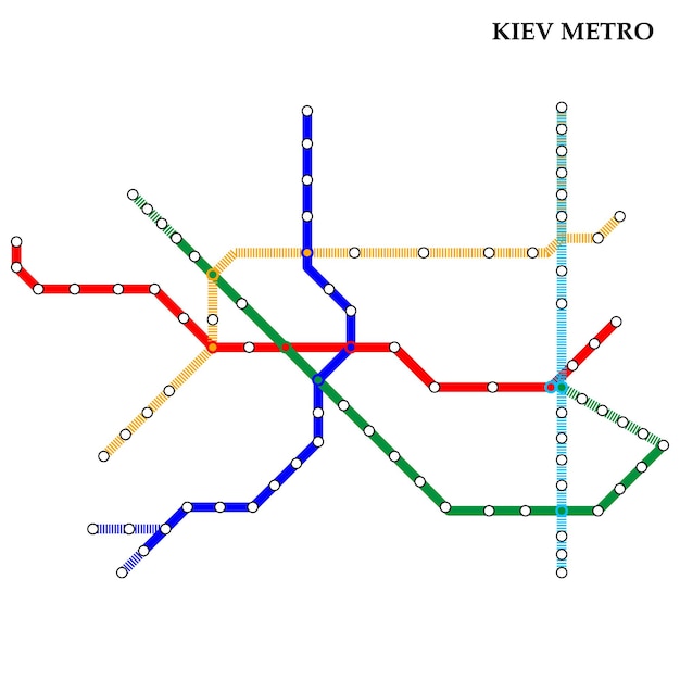 Vector map of the kiev metro