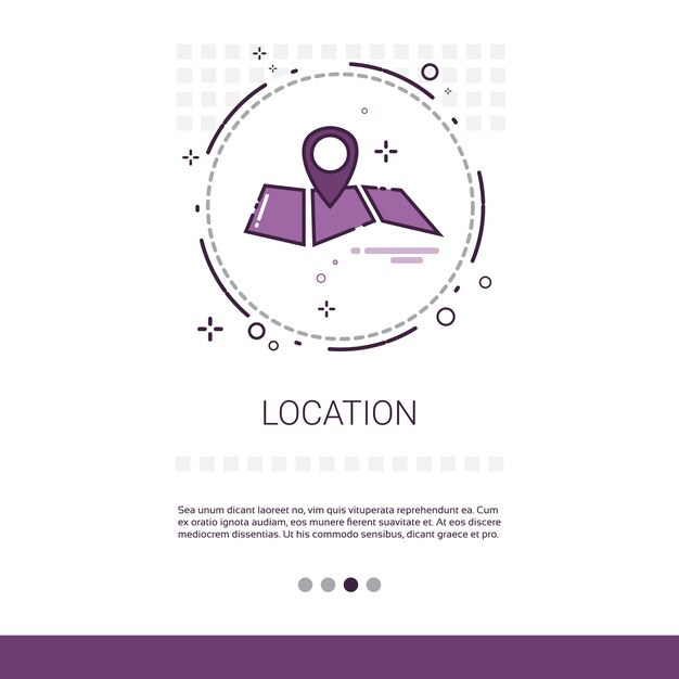 Vector map navigation location position web banner 