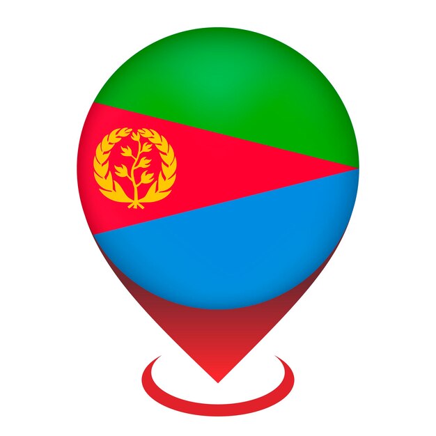 Vector map pointer with contry eritrea eritrea flag vector illustration