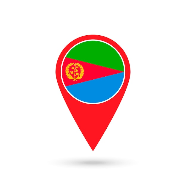Vector map pointer with contry eritrea eritrea flag vector illustration