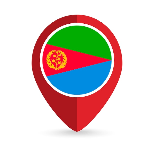 Vector map pointer with contry eritrea eritrea flag vector illustration