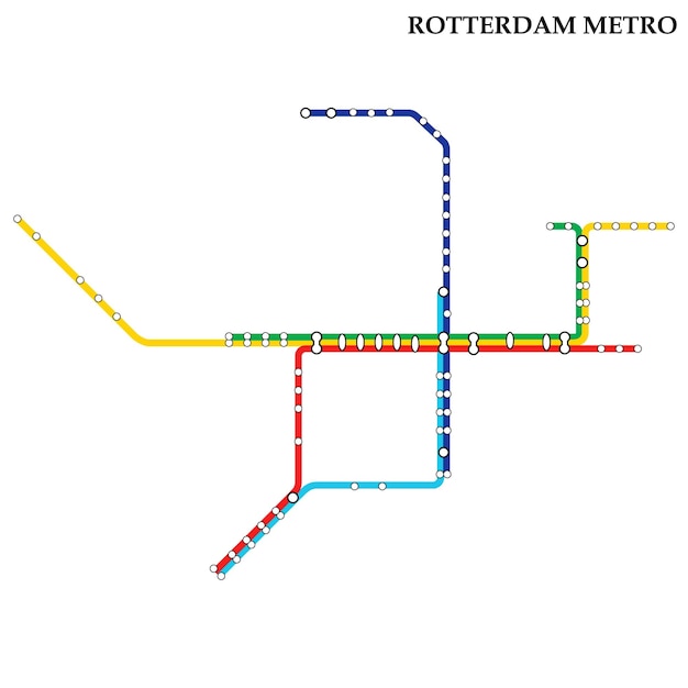 Vector map of the rotterdam metro