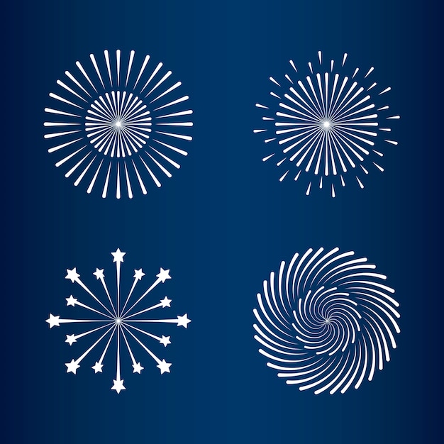 Vector mardi gras set splash lights