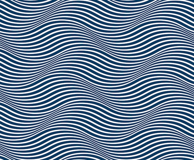 Vector marine vector seamless pattern with stylized blue waves, curve lines abstract repeat tiling background. water wave abstract design.