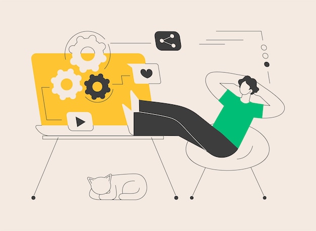 Vector marketing automation system abstract concept vector illustration open source automation crm system marketing software automated advertise message online platform dashboard abstract metaphor