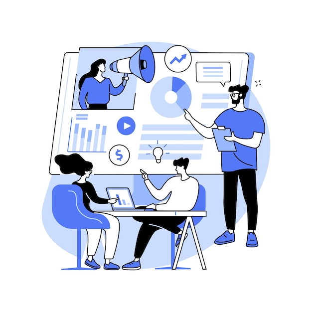 Vector marketing meetup abstract concept vector illustration