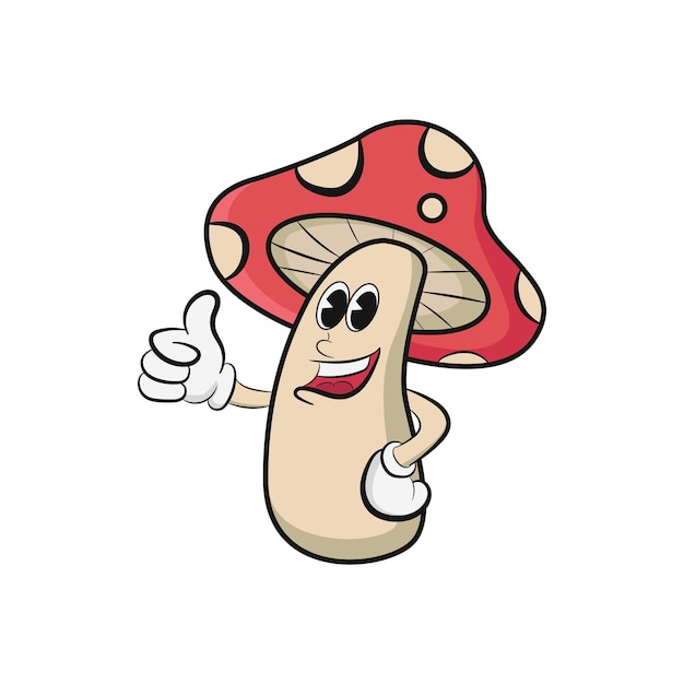 Vector mascot mushroom vector design template
