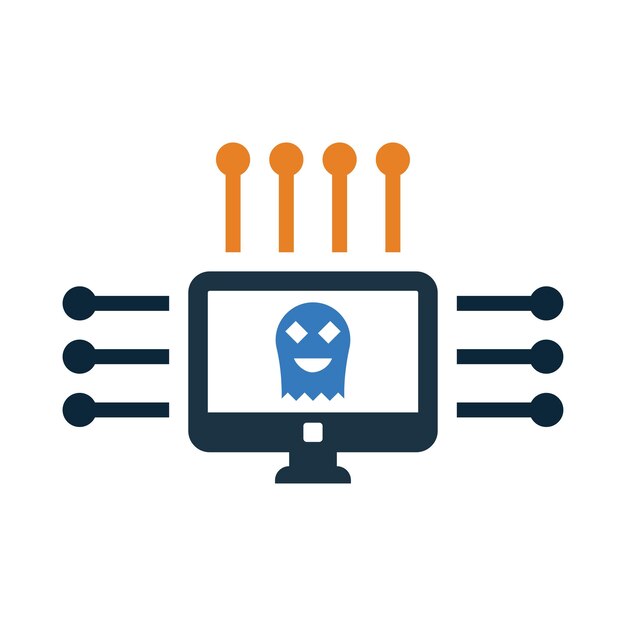 Vector mask man head computer software hacker computer hacker icon