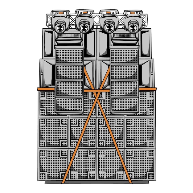 Vector massive dj sound system illustration horeg