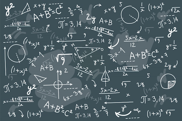 Vector math chalkboard background 