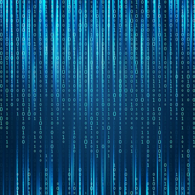 matrix background vector binary code matrix digital background with numbers on the screen