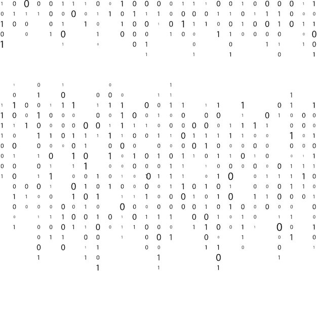 Vector matrix background with numbers on the screen binary code zero one coding data stream binary code