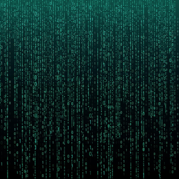 Vector matrix texture with digits. binary code, abstract futuristic cyberspace background. data analisys pattern