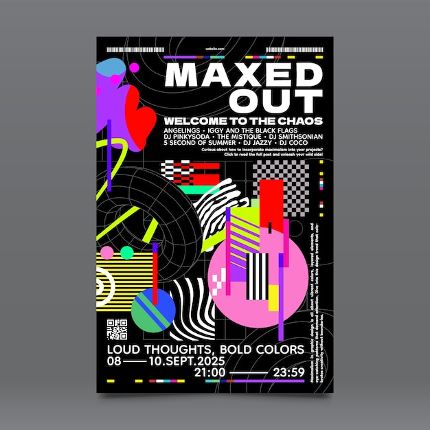 Vector maxed out event poster template