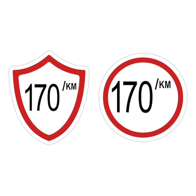 Vector maximum speed limit sign vector illustration