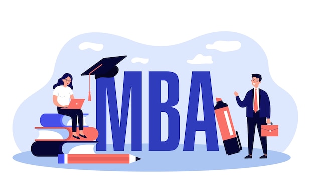 Vector mba school students illustration