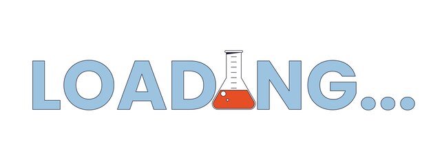 Vector measuring flax with liquid loading text experiment web loader ui flat design progress bar graphical user interface cartoon vector illustration on white background