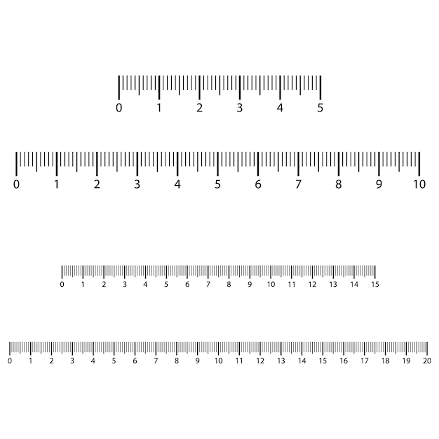 Vector measuring scale markup for rulers vector illustration