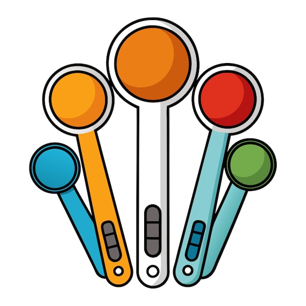 Vector measuring spoons clipart vector art and illustration