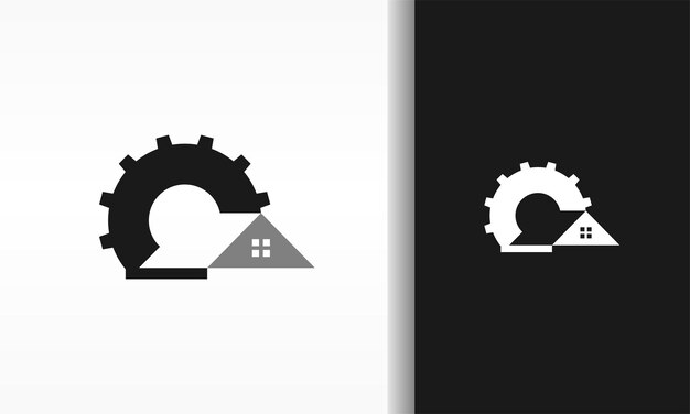 Vector mechanical house gear logo