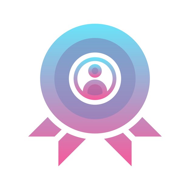 Vector medal profile gradient logo design template icon