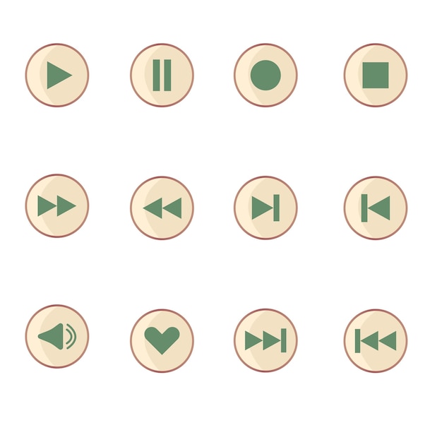 Vector media player icons