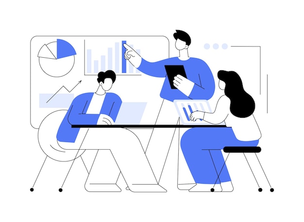 Vector meeting abstract concept vector illustration