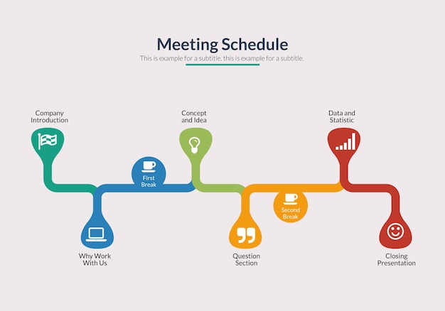 Vector meeting schedule timeline infographic