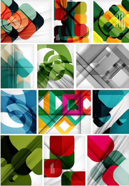 Vector mega set of paper geometric backgrounds