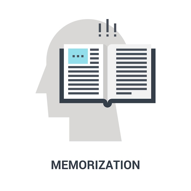 Vector memorization icon concept
