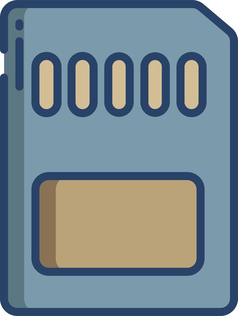Vector memory cardsolid linear color vector illustration
