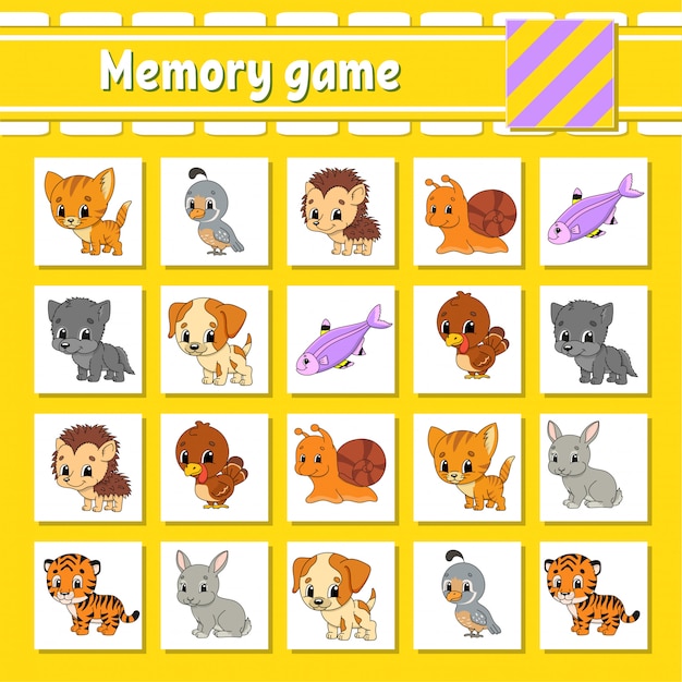 Vector memory game for kids. 