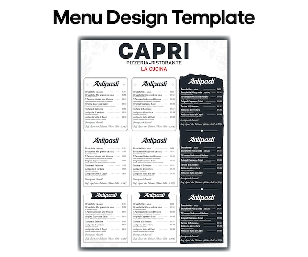 Vector menu template
