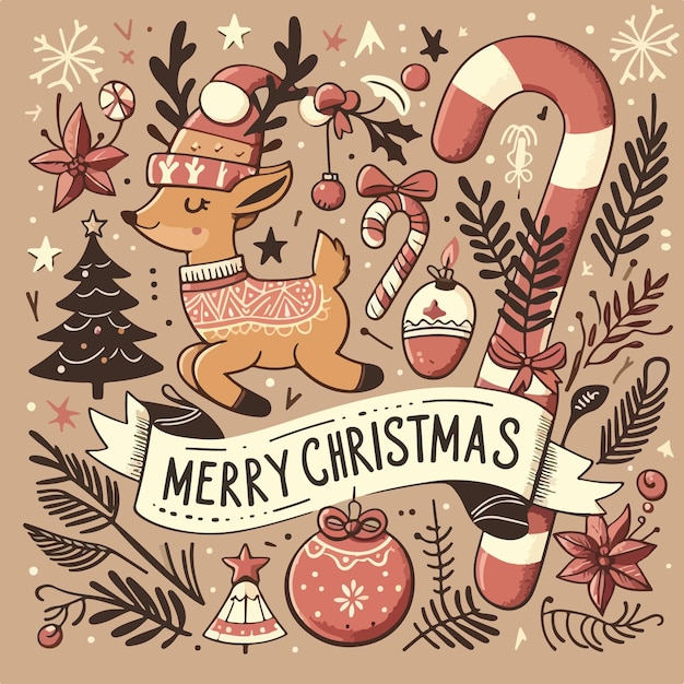 Vector merry christmas celebration background illustration