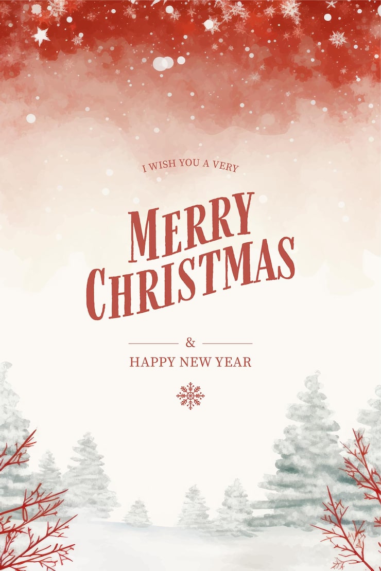 Vector merry christmas and happy new year greeting card