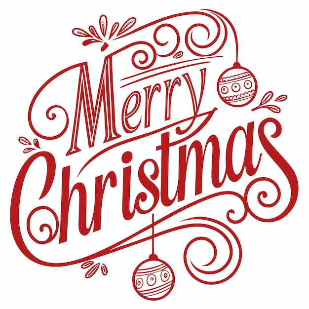 Vector merry christmas typography text vector design